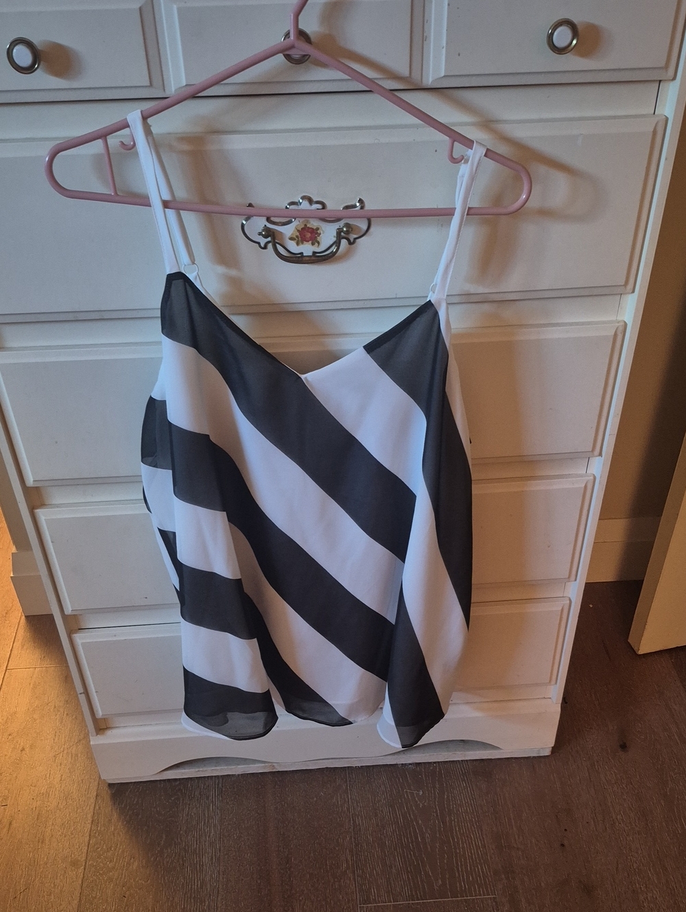 torrid Black and White Diagonal Stripe Cami Top